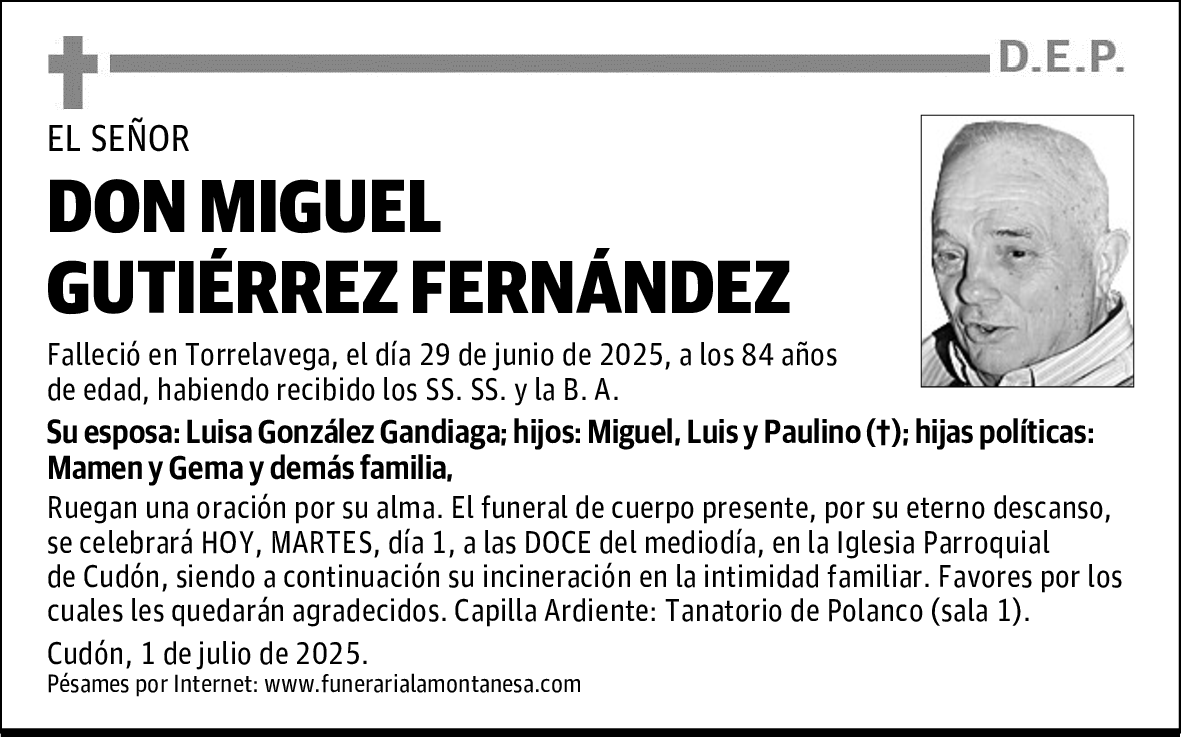 DON MIGUEL GUTIÉRREZ FERNÁNDEZ