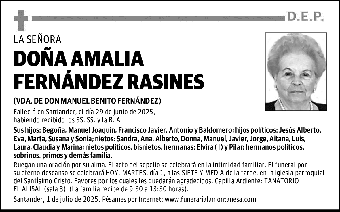 DOÑA AMALIA FERNÁNDEZ RASINES