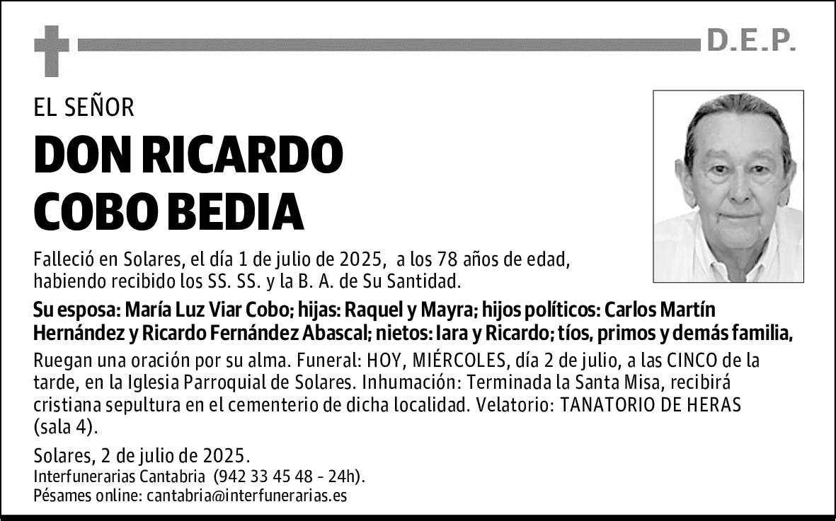 DON RICARDO COBO BEDIA