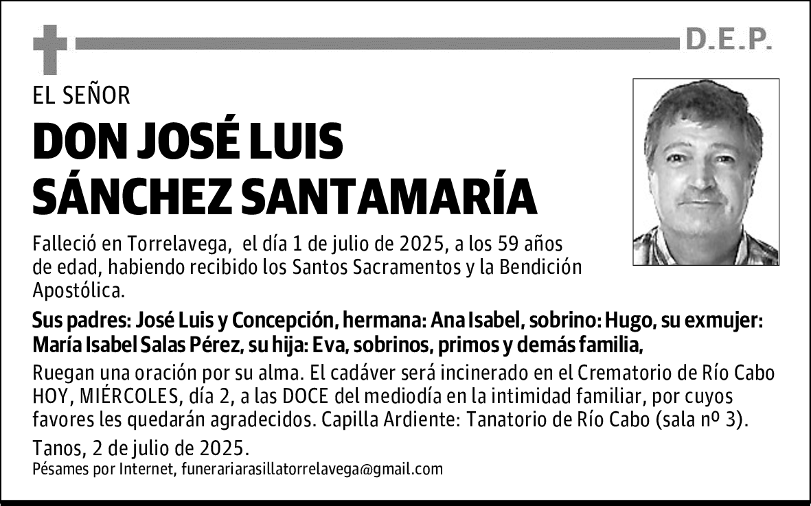 DON JOSÉ LUIS SÁNCHEZ SANTAMARÍA