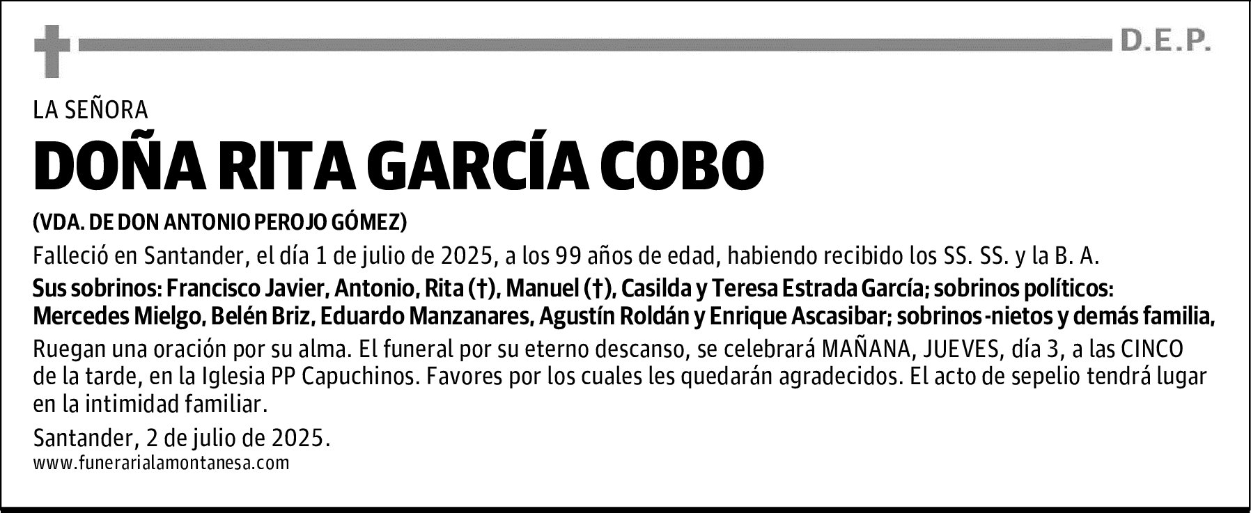 DOÑA RITA GARCÍA COBO