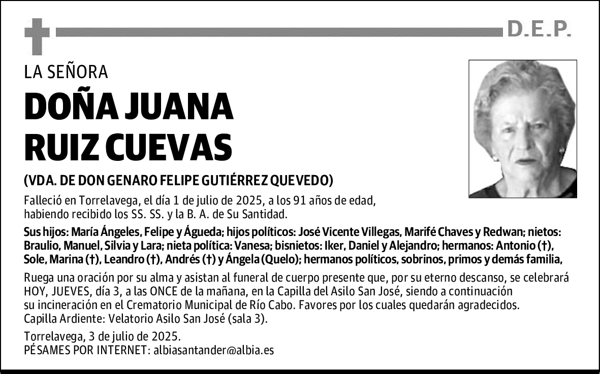 DOÑA JUANA RUIZ CUEVAS