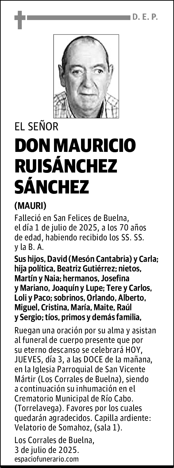 DON MAURICIO RUISÁNCHEZ SÁNCHEZ