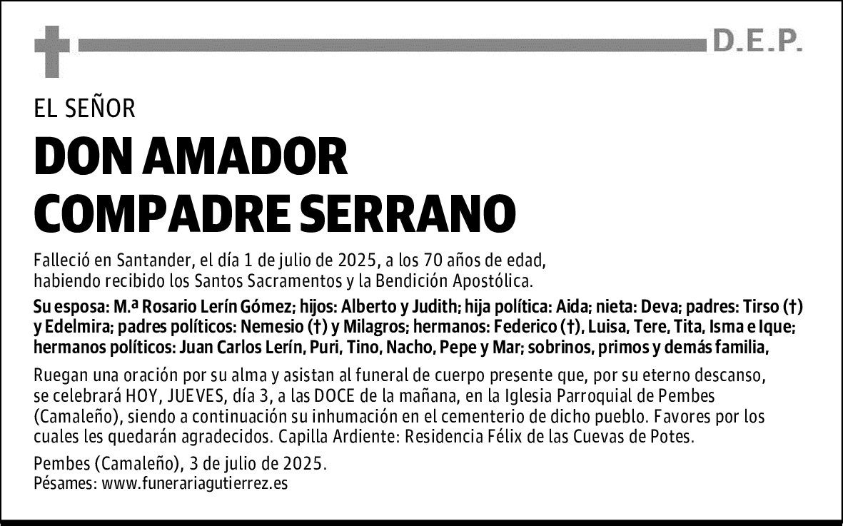 DON AMADOR COMPADRE SERRANO