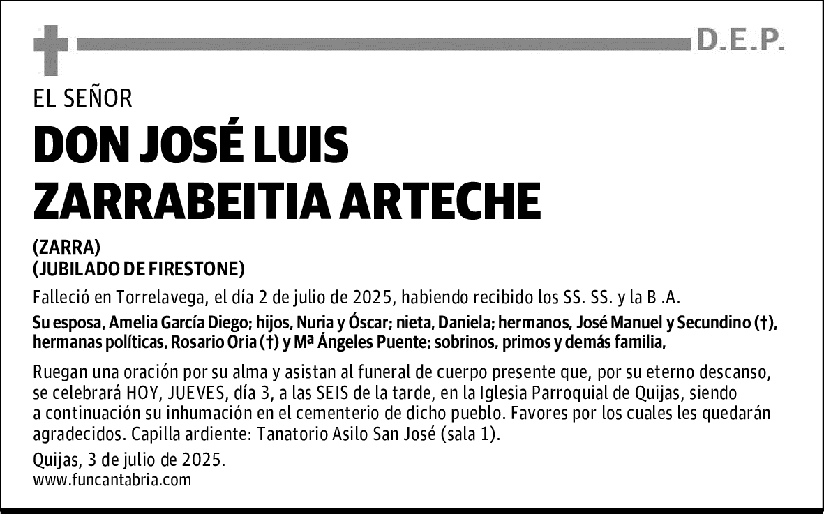 DON JOSÉ LUIS ZARRABEITIA ARTECHE