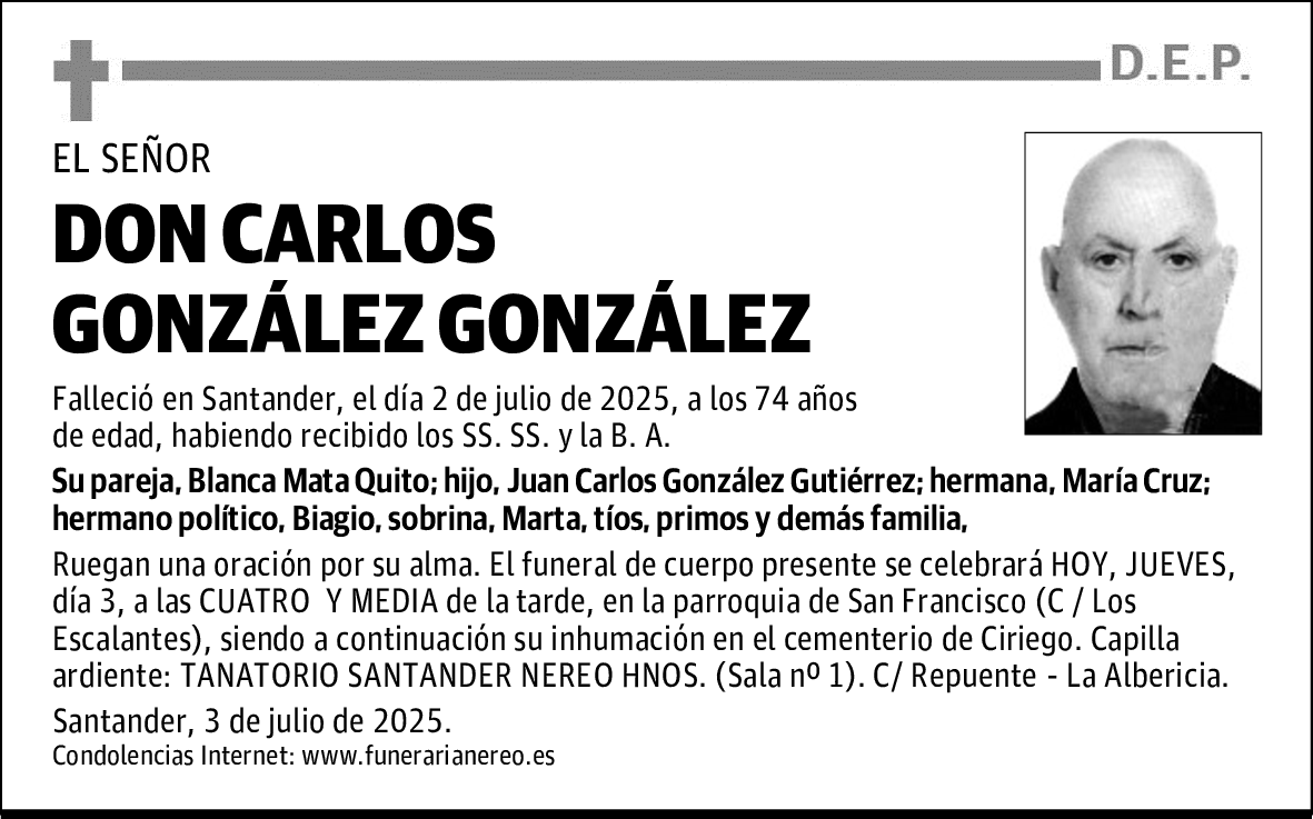 DON CARLOS GONZÁLEZ GONZÁLEZ