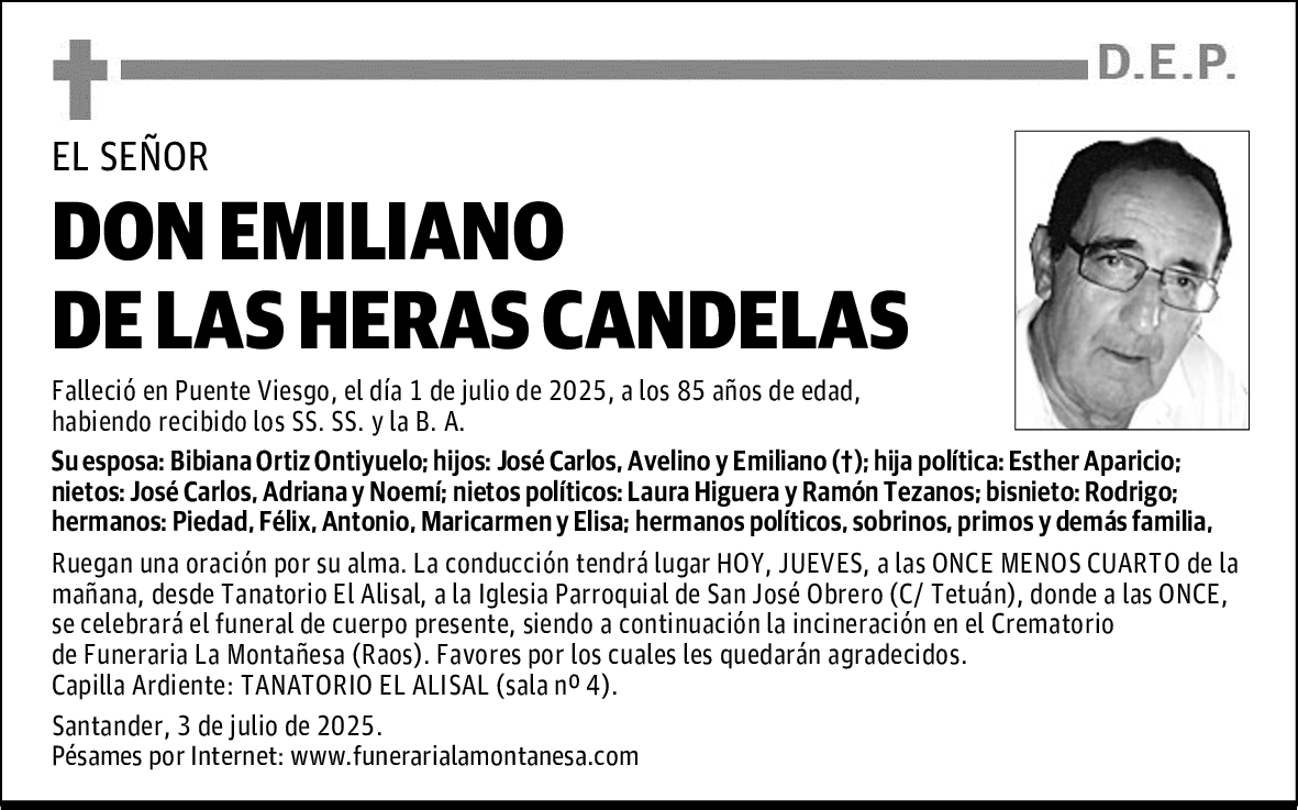 DON EMILIANO DE LAS HERAS CANDELAS