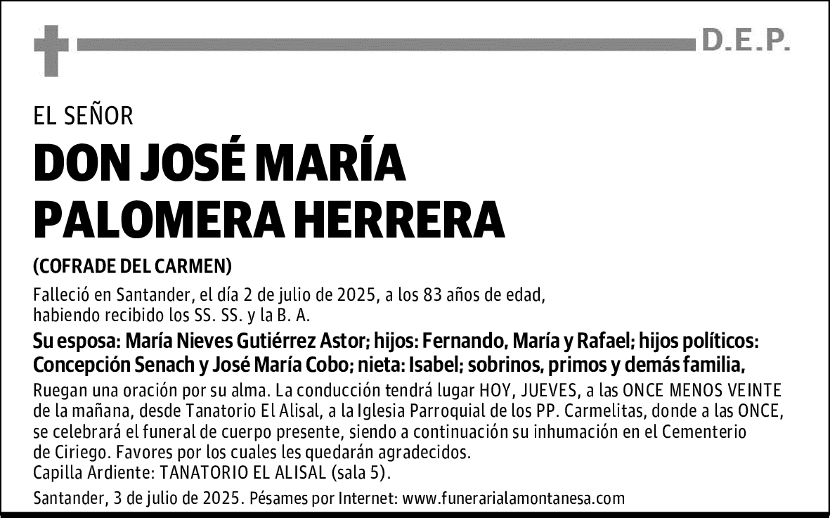 DON JOSÉ MARÍA PALOMERA HERRERA