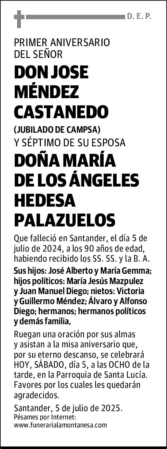 DON JOSE MÉNDEZ CASTANEDO