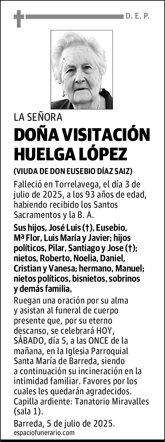 DOÑA VISITACIÓN HUELGA LÓPEZ