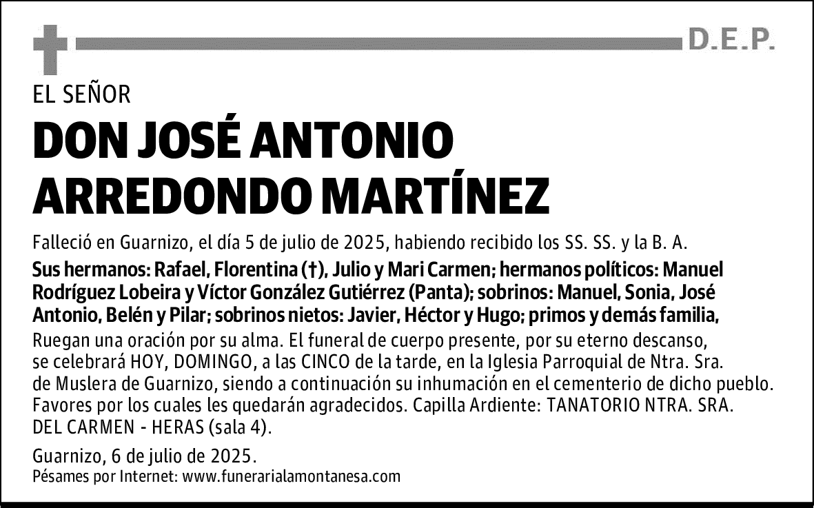 DON JOSÉ ANTONIO DON JOSÉ ANTONIO ARREDONDO MARTÍNEZ