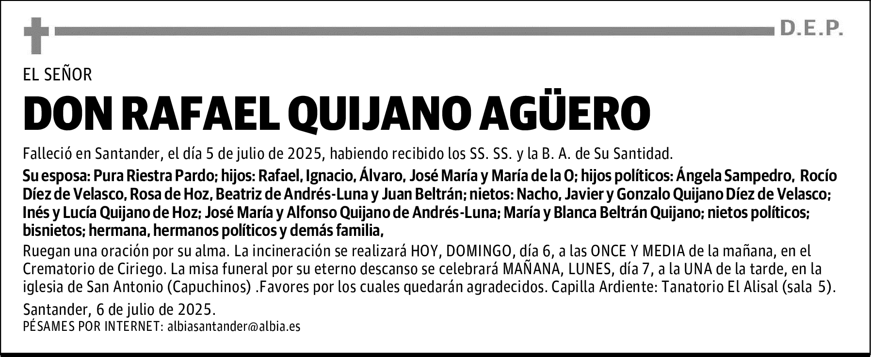 DON RAFAEL QUIJANO AGÜERO