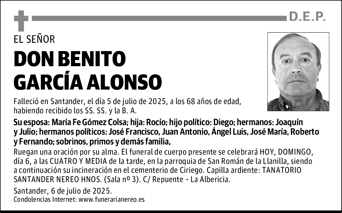 DON BENITO GARCÍA ALONSO