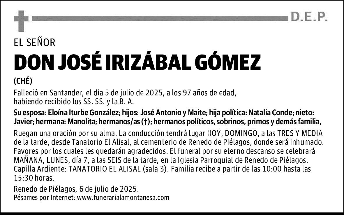 DON JOSÉ IRIZÁBAL GÓMEZ