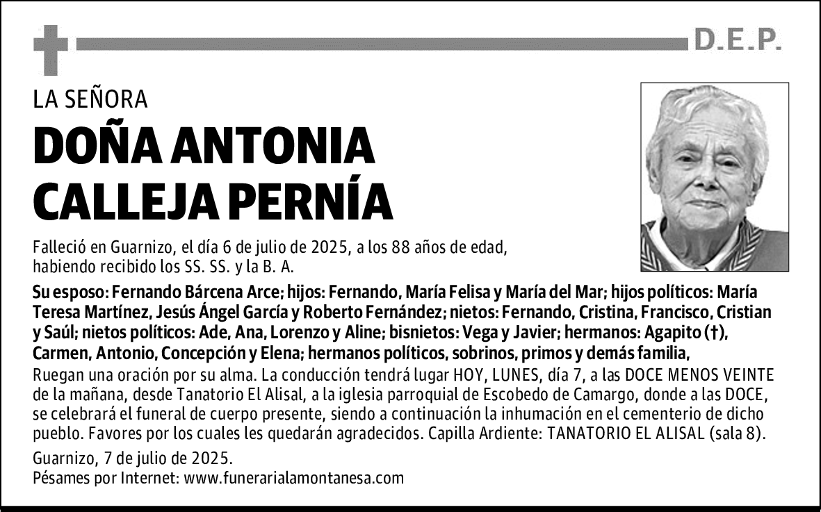DOÑA ANTONIA CALLEJA PERNÍA