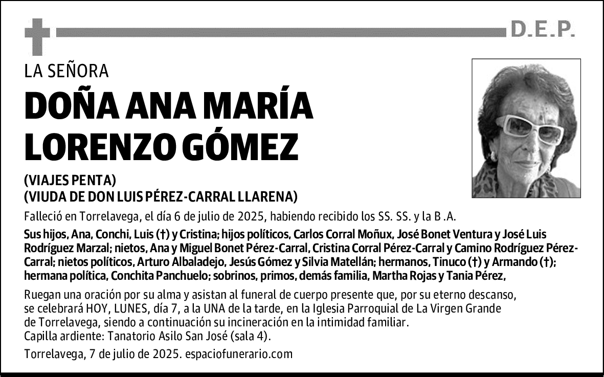 DOÑA ANA MARÍA LORENZO GÓMEZ