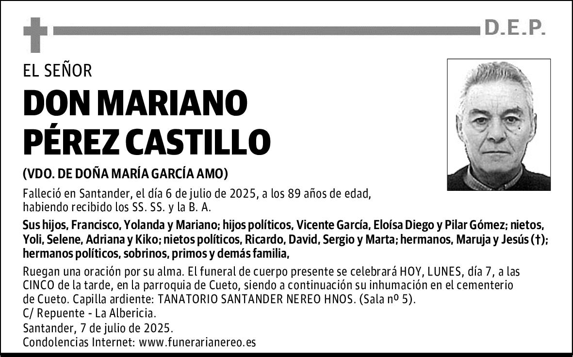DON MARIANO PÉREZ CASTILLO