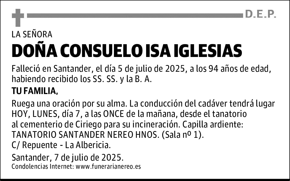DOÑA CONSUELO ISA IGLESIAS