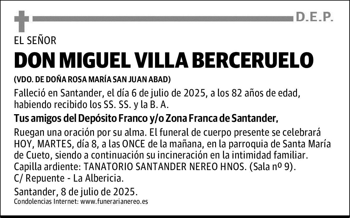 DON MIGUEL VILLA BERCERUELO
