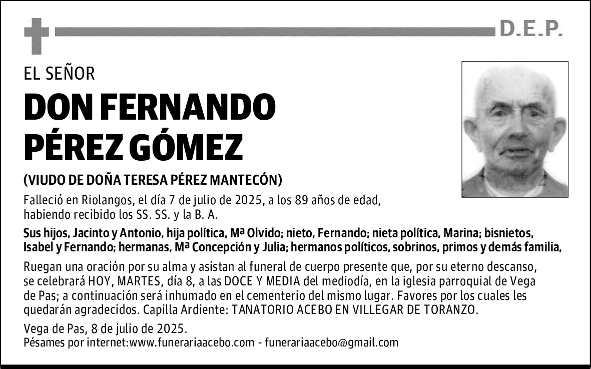 DON FERNANDO PÉREZ GÓMEZ