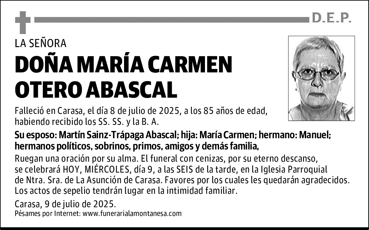 DOÑA MARÍA CARMEN OTERO ABASCAL