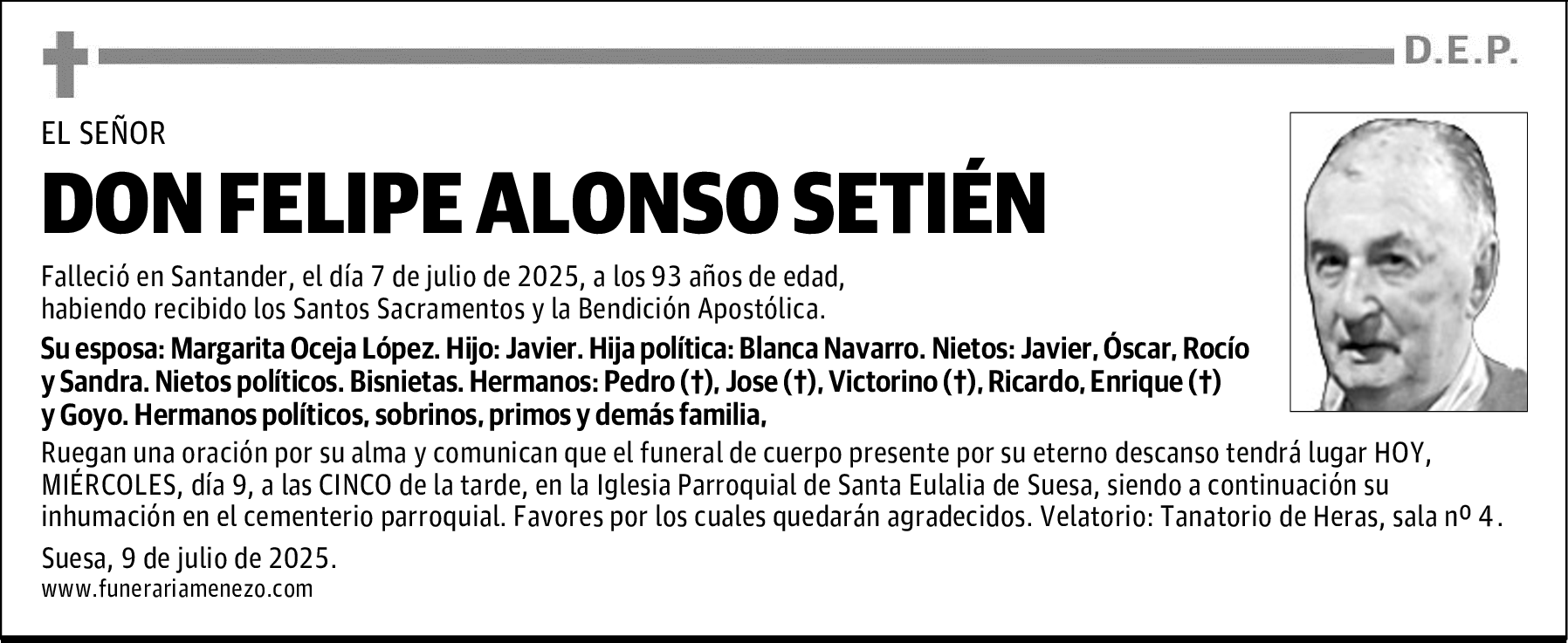 DON FELIPE ALONSO SETIÉN