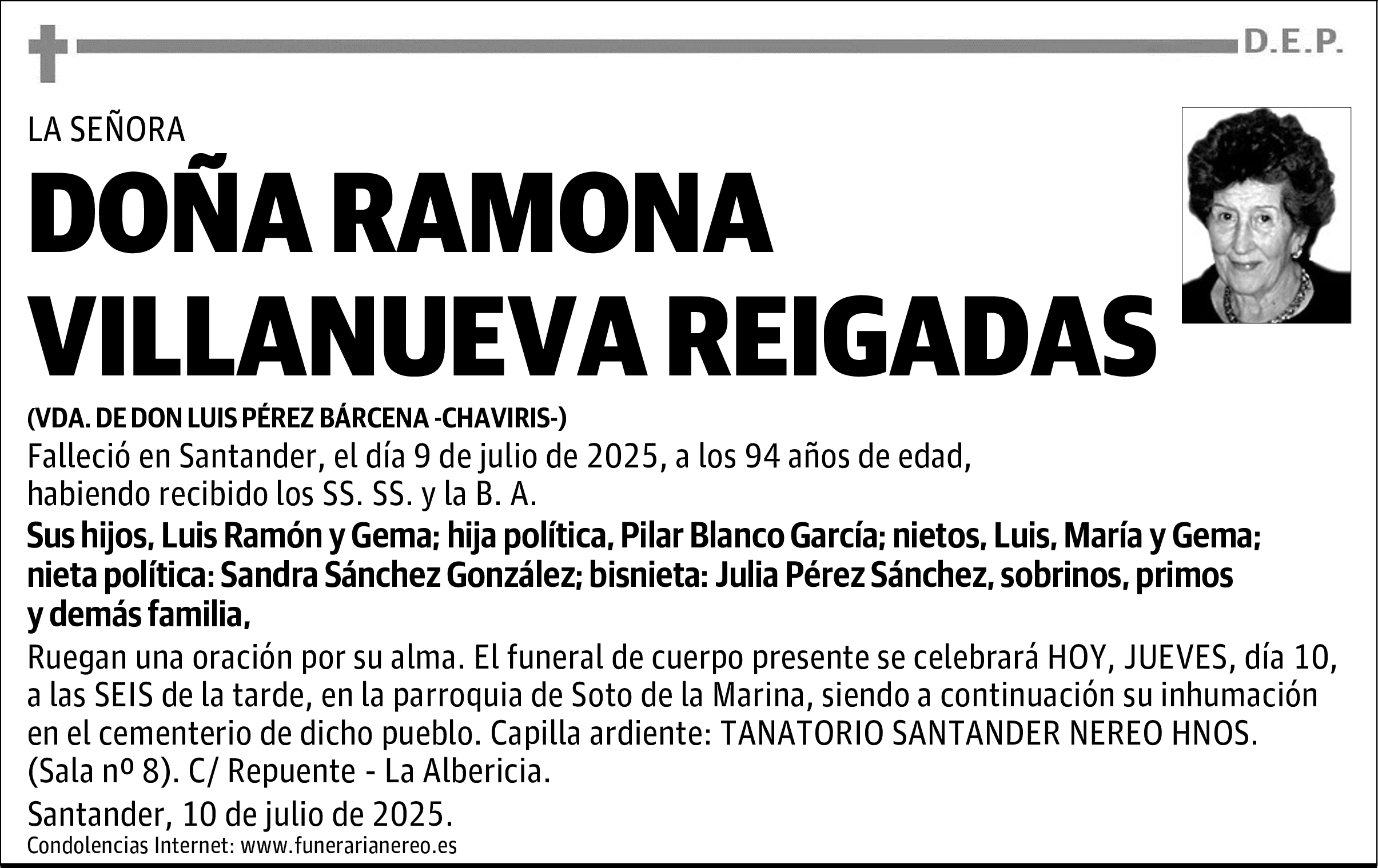 DOÑA RAMONA VILLANUEVA REIGADAS