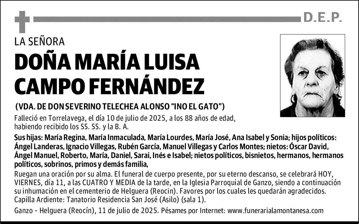 DOÑA MARÍA LUISA CAMPO FERNÁNDEZ