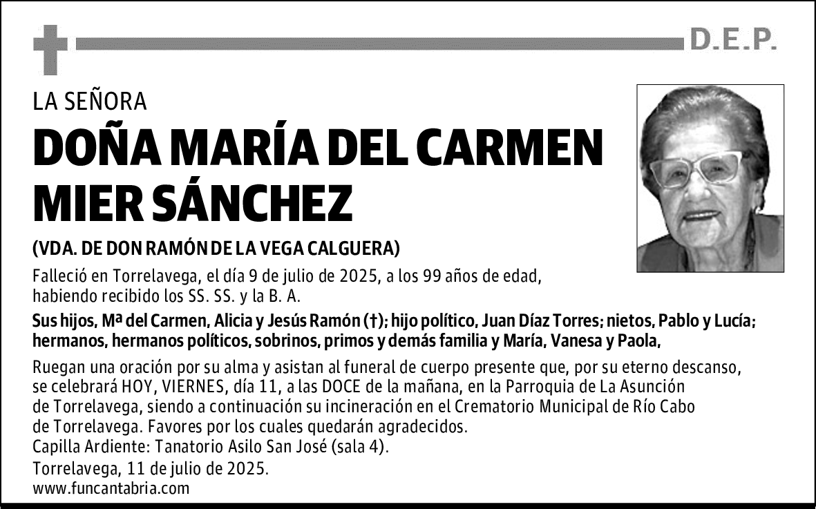 DOÑA MARÍA DEL CARMEN MIER SÁNCHEZ