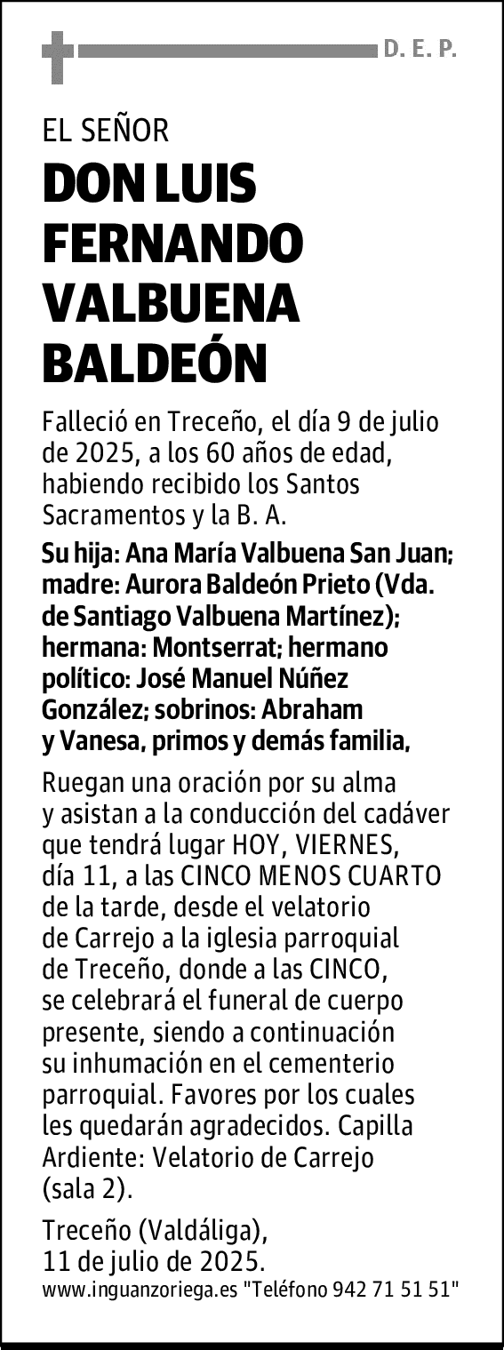 DON LUIS FERNANDO VALBUENA BALDEÓN