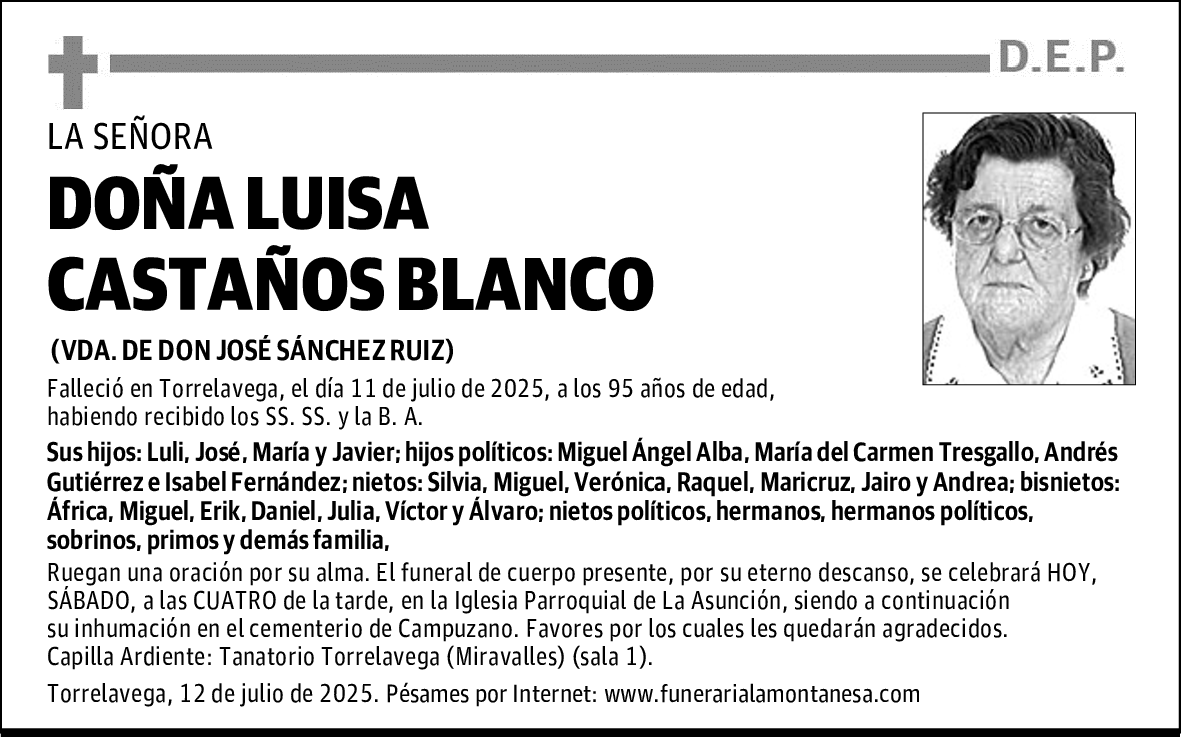 DOÑA LUISA CASTAÑOS BLANCO