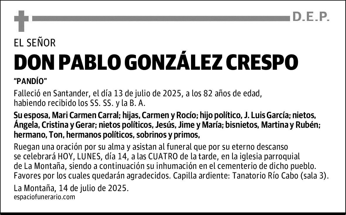 DON PABLO GONZÁLEZ CRESPO