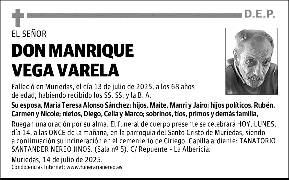 DON MANRIQUE VEGA VARELA