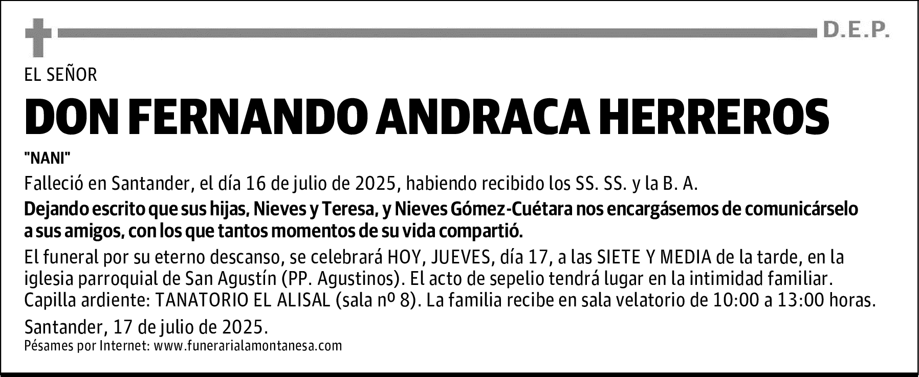 DON FERNANDO ANDRACA HERREROS