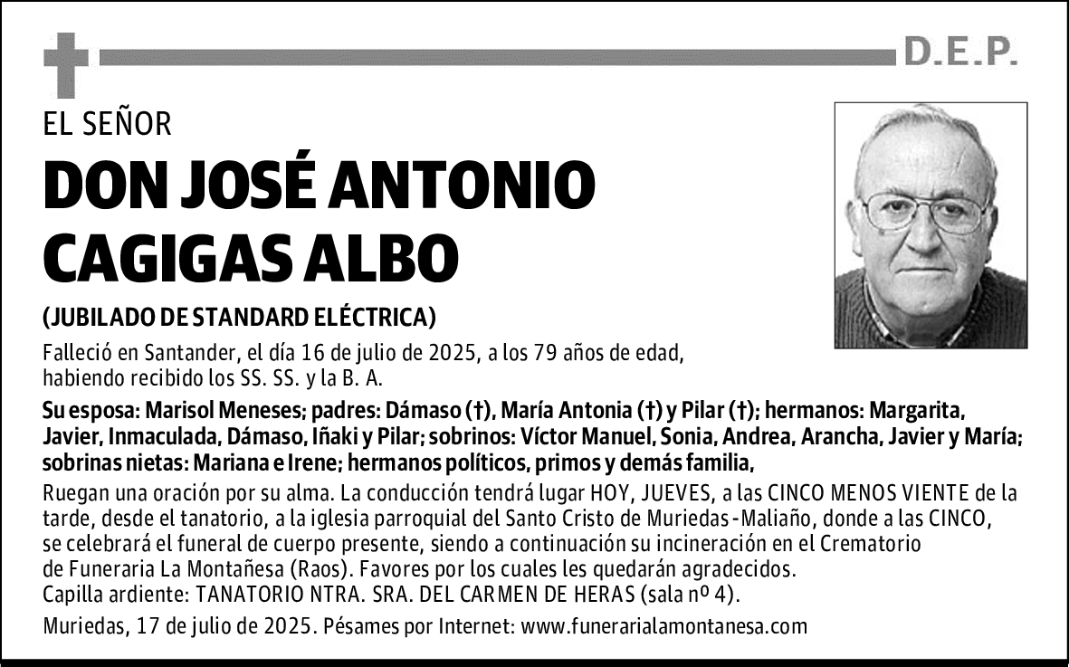 DON JOSÉ ANTONIO CAGIGAS ALBO