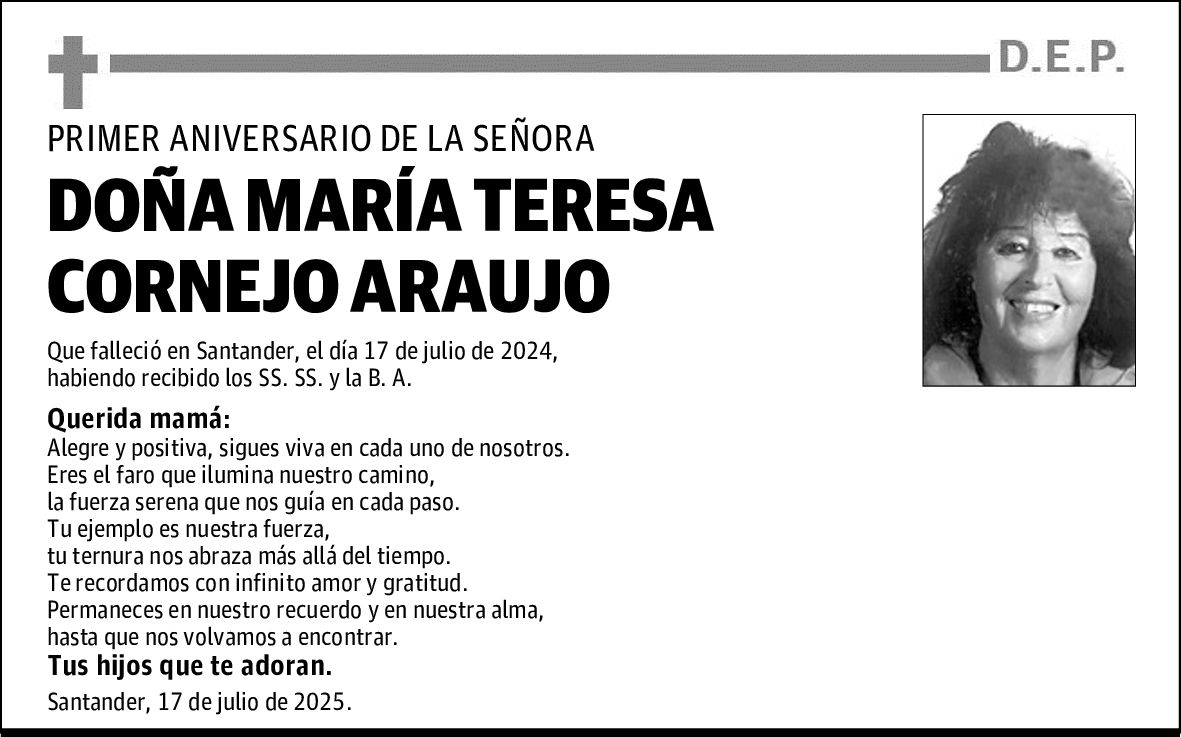 DOÑA MARÍA TERESA CORNEJO ARAUJO
