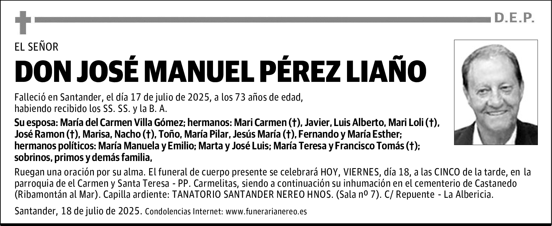 DON JOSÉ MANUEL PÉREZ LIAÑO