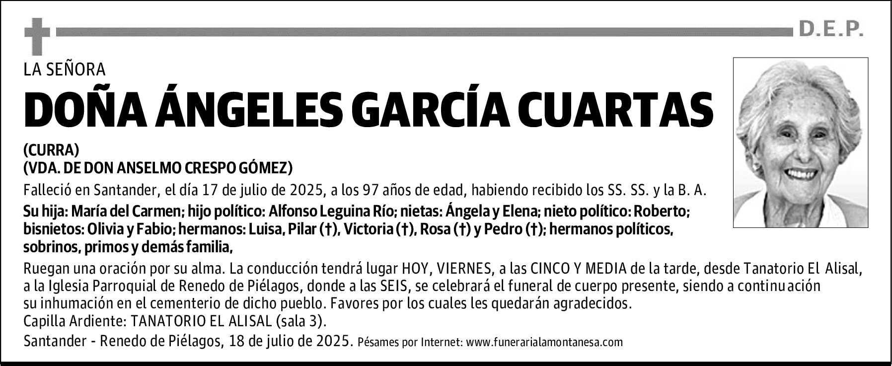 DOÑA ÁNGELES GARCÍA CUARTAS
