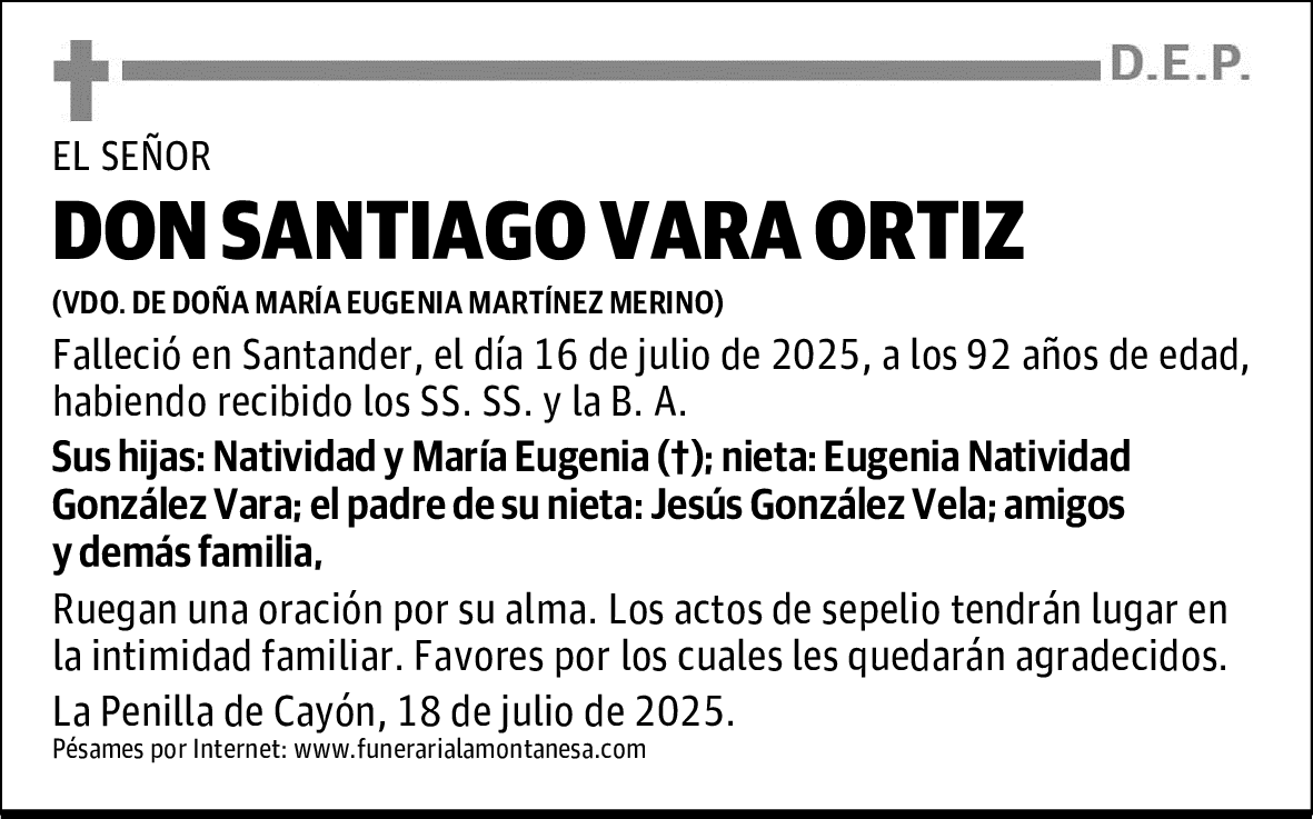 DON SANTIAGO VARA ORTIZ