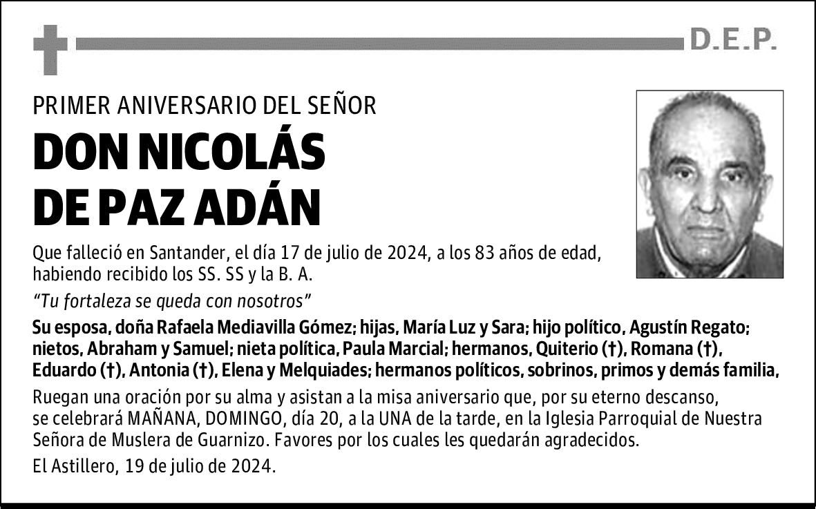 DON NICOLÁS DE PAZ ADÁN