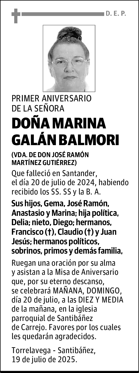 DOÑA MARINA GALÁN BALMORI