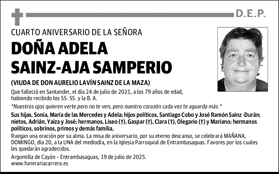 DOÑA ADELA SAINZ-AJA SAMPERIO