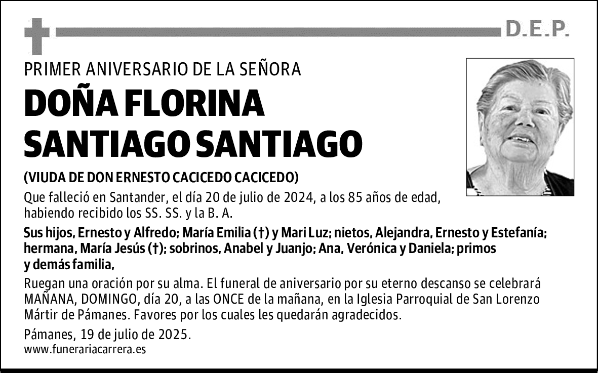 DOÑA FLORINA SANTIAGO SANTIAGO