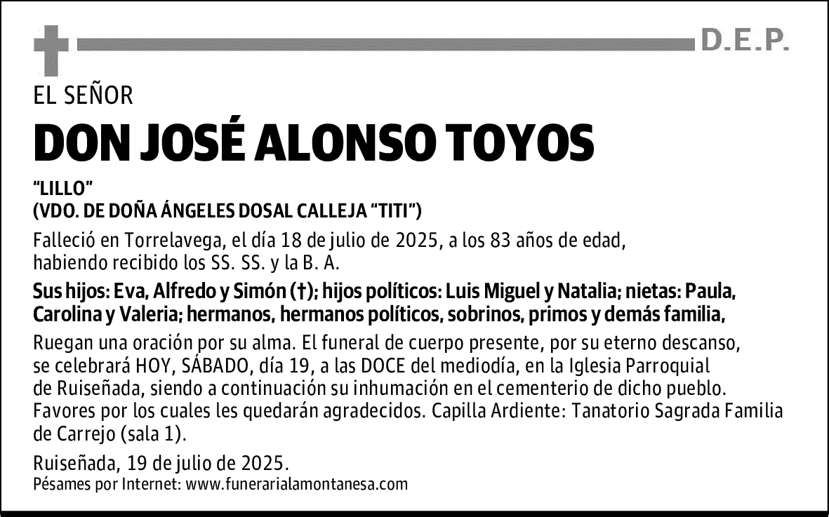 DON JOSÉ ALONSO TOYOS