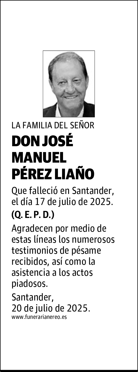 DON JOSÉ MANUEL PÉREZ LIAÑO