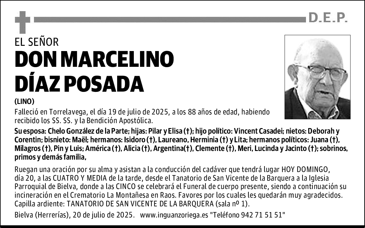 DON MARCELINO DÍAZ POSADA