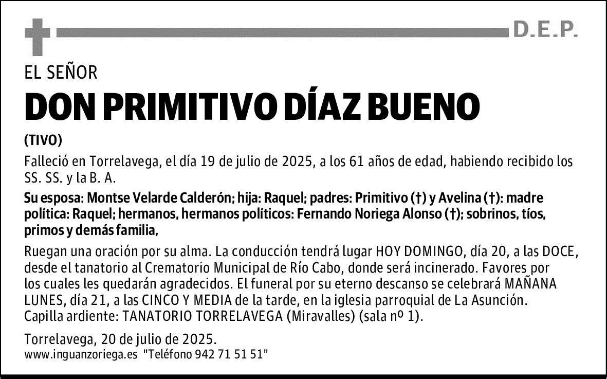 DON PRIMITIVO DÍAZ BUENO