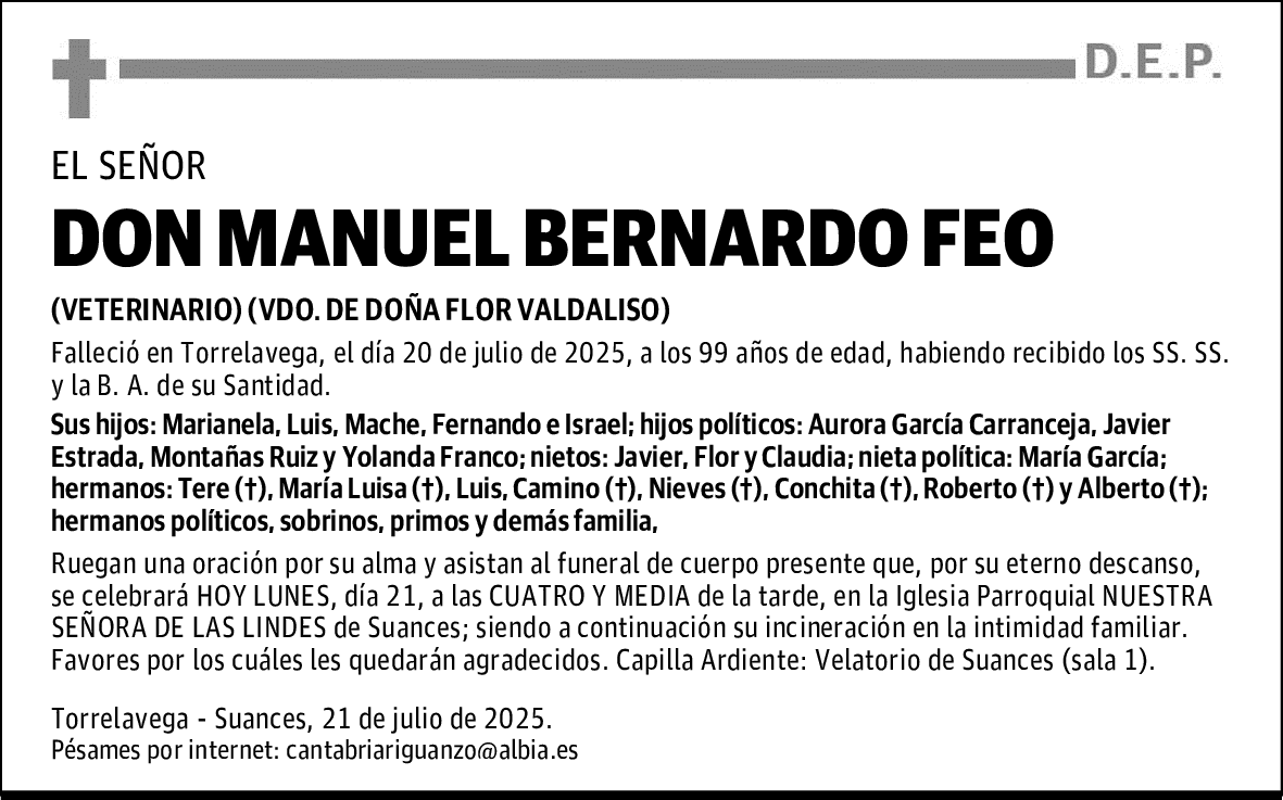 DON MANUEL BERNARDO FEO
