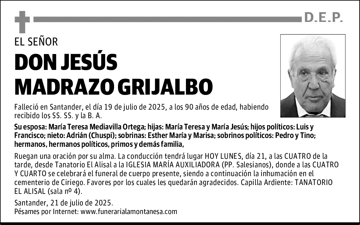 DON JESÚS MADRAZO GRIJALBO