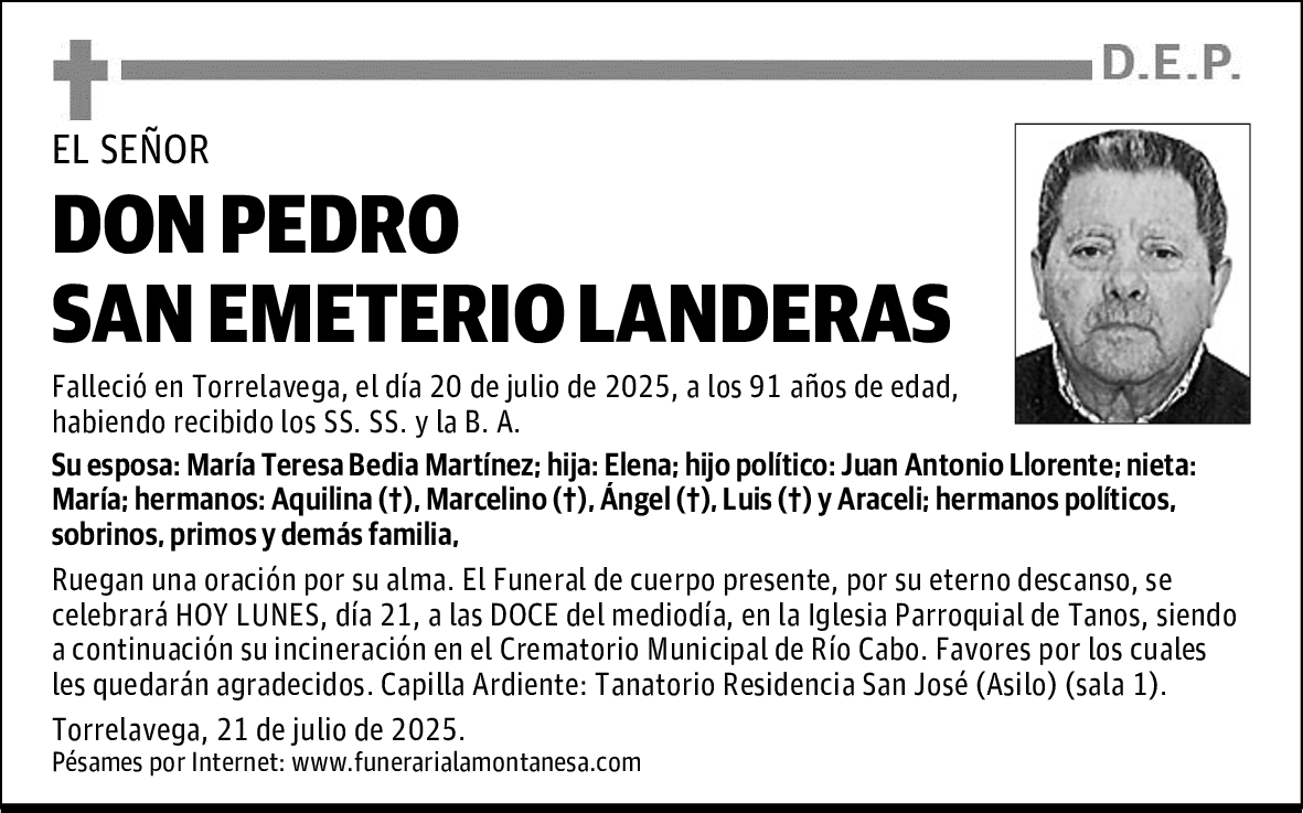 DON PEDRO SAN EMETERIO LANDERAS